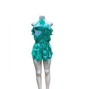Olivaceous. Vibrant Green Leaf Romper